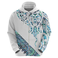 Kahui Whetu Paua shell Kowhaiwhai Taniko Personalised Zip Hoodie Manta Ray Shark-Turtle Maori Tribal Style LT9 - Polynesian Pride