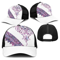 Mawhero Paua shell Kowhaiwhai Taniko Baseball Net Cap Manta Ray Shark-Turtle Maori Tribal Style LT9 - Polynesian Pride