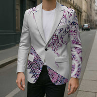 Mawhero Paua shell Kowhaiwhai Taniko Personalised Blazer Manta Ray Shark-Turtle Maori Tribal Style