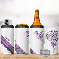 Mawhero Paua shell Kowhaiwhai Taniko Personalised 4 in 1 Can Cooler Tumbler Manta Ray Shark-Turtle Maori Tribal Style LT9 - Polynesian Pride
