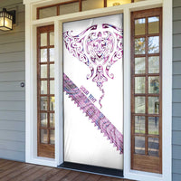 Mawhero Paua shell Kowhaiwhai Taniko Personalised Door Cover Manta Ray Shark-Turtle Maori Tribal Style LT9 - Polynesian Pride