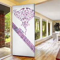 Mawhero Paua shell Kowhaiwhai Taniko Personalised Door Cover Manta Ray Shark-Turtle Maori Tribal Style LT9 - Polynesian Pride