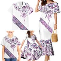 Mawhero Paua shell Kowhaiwhai Taniko Personalised Family Matching Mermaid Dress and Hawaiian Shirt Manta Ray Shark-Turtle Maori Tribal Style LT9 - Polynesian Pride