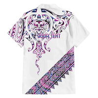 Mawhero Paua shell Kowhaiwhai Taniko Personalised Family Matching Off Shoulder Maxi Dress and Hawaiian Shirt Manta Ray Shark-Turtle Maori Tribal Style LT9 - Polynesian Pride