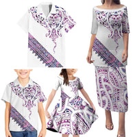 Mawhero Paua shell Kowhaiwhai Taniko Personalised Family Matching Puletasi and Hawaiian Shirt Manta Ray Shark-Turtle Maori Tribal Style LT9 - Polynesian Pride