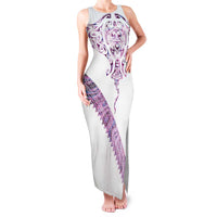Mawhero Paua shell Kowhaiwhai Taniko Personalised Family Matching Tank Maxi Dress and Hawaiian Shirt Manta Ray Shark-Turtle Maori Tribal Style LT9 Mom's Dress Pink - Polynesian Pride