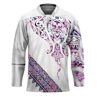 Mawhero Paua shell Kowhaiwhai Taniko Personalised Hockey Jersey Manta Ray Shark-Turtle Maori Tribal Style LT9 Unisex Pink - Polynesian Pride