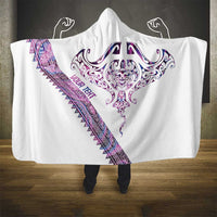 Mawhero Paua shell Kowhaiwhai Taniko Personalised Hooded Blanket Manta Ray Shark-Turtle Maori Tribal Style LT9 - Polynesian Pride
