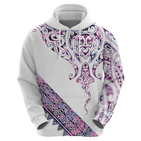 Mawhero Paua shell Kowhaiwhai Taniko Personalised Hoodie Manta Ray Shark-Turtle Maori Tribal Style LT9 - Polynesian Pride