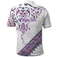 Mawhero Paua shell Kowhaiwhai Taniko Personalised Polo Shirt Manta Ray Shark-Turtle Maori Tribal Style LT9 - Polynesian Pride