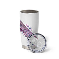 Mawhero Paua shell Kowhaiwhai Taniko Personalised Tumbler Cup Manta Ray Shark-Turtle Maori Tribal Style LT9 - Polynesian Pride