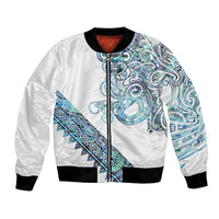 Kahui Whetu Paua shell Kowhaiwhai Taniko Personalised Bomber Jacket Taniwha Maori Tribal Style