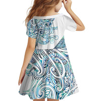 Kahui Whetu Paua shell Kowhaiwhai Taniko Personalised Family Matching Short Sleeve Bodycon Dress and Hawaiian Shirt Taniwha Maori Tribal Style LT9 - Polynesian Pride