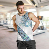 Kahui Whetu Paua shell Kowhaiwhai Taniko Personalised Men Tank Top Taniwha Maori Tribal Style LT9 Blue - Polynesian Pride