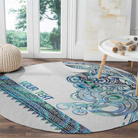 Kahui Whetu Paua shell Kowhaiwhai Taniko Personalised Round Carpet Taniwha Maori Tribal Style
