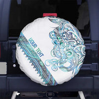 Kahui Whetu Paua shell Kowhaiwhai Taniko Personalised Spare Tire Cover Taniwha Maori Tribal Style LT9 No hole Blue - Polynesian Pride