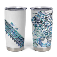 Kahui Whetu Paua shell Kowhaiwhai Taniko Personalised Tumbler Cup Taniwha Maori Tribal Style LT9 Blue - Polynesian Pride