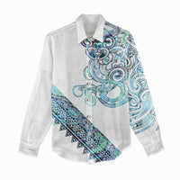 Kahui Whetu Paua shell Kowhaiwhai Taniko Personalised Women Casual Shirt Taniwha Maori Tribal Style LT9 - Polynesian Pride