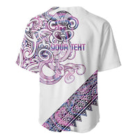 Mawhero Paua shell Kowhaiwhai Taniko Personalised Baseball Jersey Taniwha Maori Tribal Style