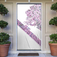 Mawhero Paua shell Kowhaiwhai Taniko Personalised Door Cover Taniwha Maori Tribal Style LT9 Pink - Polynesian Pride