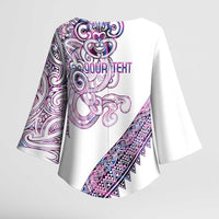 Mawhero Paua shell Kowhaiwhai Taniko Personalised Kimono Sleeve Blouse Taniwha Maori Tribal Style LT9 - Polynesian Pride