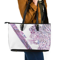 Mawhero Paua shell Kowhaiwhai Taniko Personalised Leather Tote Bag Taniwha Maori Tribal Style LT9 - Polynesian Pride