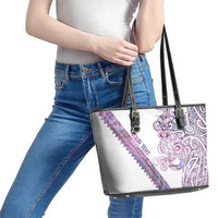 Mawhero Paua shell Kowhaiwhai Taniko Personalised Leather Tote Bag Taniwha Maori Tribal Style LT9 - Polynesian Pride
