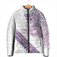 Mawhero Paua shell Kowhaiwhai Taniko Personalised Padded Jacket Taniwha Maori Tribal Style LT9 - Polynesian Pride