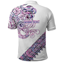 Mawhero Paua shell Kowhaiwhai Taniko Personalised Polo Shirt Taniwha Maori Tribal Style LT9 - Polynesian Pride