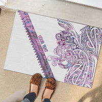 Mawhero Paua shell Kowhaiwhai Taniko Personalised Rubber Doormat Taniwha Maori Tribal Style