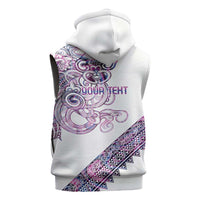 Mawhero Paua shell Kowhaiwhai Taniko Personalised Sleeveless Zip Hoodie Taniwha Maori Tribal Style LT9 - Polynesian Pride