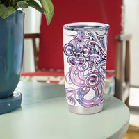 Mawhero Paua shell Kowhaiwhai Taniko Personalised Tumbler Cup Taniwha Maori Tribal Style LT9 - Polynesian Pride