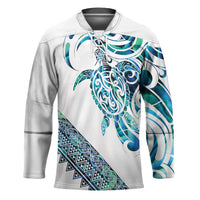 Kahui Whetu Paua shell Kowhaiwhai Taniko Personalised Hockey Jersey Turtle Tattoo Maori Tribal Style LT9 Unisex Blue - Polynesian Pride