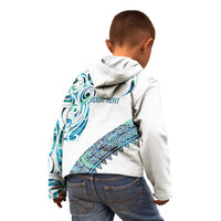 Kahui Whetu Paua shell Kowhaiwhai Taniko Personalised Kid Hoodie Turtle Tattoo Maori Tribal Style LT9 - Polynesian Pride