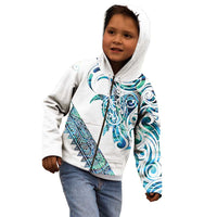 Kahui Whetu Paua shell Kowhaiwhai Taniko Personalised Kid Hoodie Turtle Tattoo Maori Tribal Style LT9 - Polynesian Pride