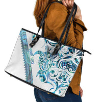 Kahui Whetu Paua shell Kowhaiwhai Taniko Personalised Leather Tote Bag Turtle Tattoo Maori Tribal Style LT9 - Polynesian Pride