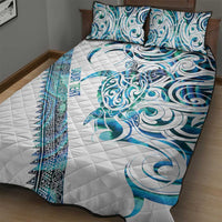 Kahui Whetu Paua shell Kowhaiwhai Taniko Personalised Quilt Bed Set Turtle Tattoo Maori Tribal Style
