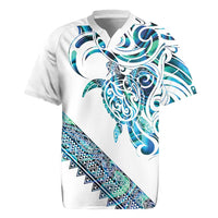 Kahui Whetu Paua shell Kowhaiwhai Taniko Personalised Rugby Jersey Turtle Tattoo Maori Tribal Style LT9 Blue - Polynesian Pride
