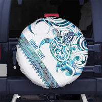 Kahui Whetu Paua shell Kowhaiwhai Taniko Personalised Spare Tire Cover Turtle Tattoo Maori Tribal Style LT9 No hole Blue - Polynesian Pride