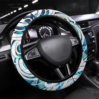 Kahui Whetu Paua shell Kowhaiwhai Taniko Steering Wheel Cover Turtle Tattoo Maori Tribal Style LT9 Universal Fit Blue - Polynesian Pride
