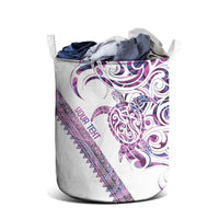 Mawhero Paua shell Kowhaiwhai Taniko Personalised Laundry Basket Turtle Tattoo Maori Tribal Style