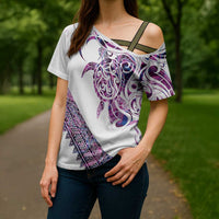 Mawhero Paua shell Kowhaiwhai Taniko Personalised Cross Shoulder Shirt Turtle Tattoo Maori Tribal Style LT9 - Polynesian Pride
