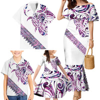 Mawhero Paua shell Kowhaiwhai Taniko Personalised Family Matching Mermaid Dress and Hawaiian Shirt Turtle Tattoo Maori Tribal Style LT9 - Polynesian Pride