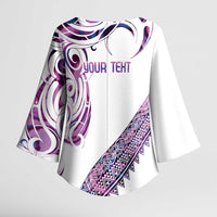 Mawhero Paua shell Kowhaiwhai Taniko Personalised Kimono Sleeve Blouse Turtle Tattoo Maori Tribal Style LT9 - Polynesian Pride