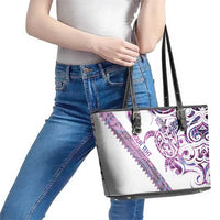 Mawhero Paua shell Kowhaiwhai Taniko Personalised Leather Tote Bag Turtle Tattoo Maori Tribal Style LT9 - Polynesian Pride
