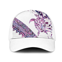 Mawhero Paua shell Kowhaiwhai Taniko Mesh Trucker Cap Turtle Tattoo Maori Tribal Style LT9 One Size White Pink - Polynesian Pride