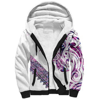 Mawhero Paua shell Kowhaiwhai Taniko Personalised Sherpa Hoodie Turtle Tattoo Maori Tribal Style LT9 Unisex Pink - Polynesian Pride