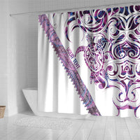 Mawhero Paua shell Kowhaiwhai Taniko Personalised Shower Curtain Turtle Tattoo Maori Tribal Style LT9 - Polynesian Pride