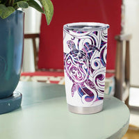 Mawhero Paua shell Kowhaiwhai Taniko Personalised Tumbler Cup Turtle Tattoo Maori Tribal Style LT9 - Polynesian Pride