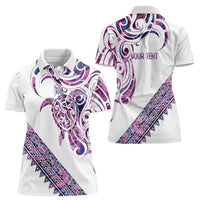 Mawhero Paua shell Kowhaiwhai Taniko Personalised Women Polo Shirt Turtle Tattoo Maori Tribal Style LT9 - Polynesian Pride